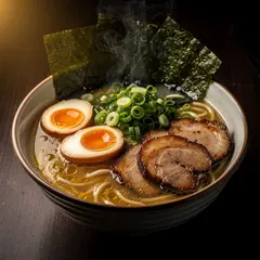 FLUX.2 [max] — A steaming bowl of ramen with chashu pork, soft-bo