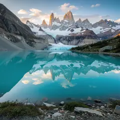 FLUX.2 [max] — A turquoise glacial lake surrounded by snow-capped