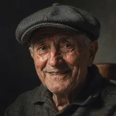 FLUX.2 [max] — An elderly man with a weathered face and kind smil