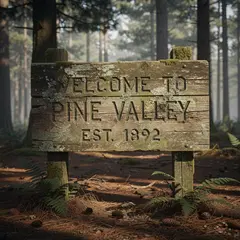 FLUX.2 [max] — A weathered wooden sign reading WELCOME TO PINE VA
