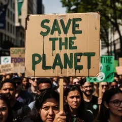 FLUX.2 [max] — A protest sign held up in a crowd reading SAVE THE