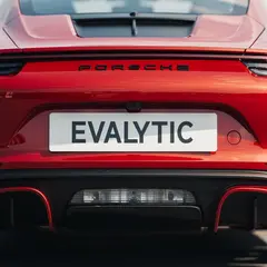 FLUX.2 [max] — A license plate reading EVALYTIC on the back of a 