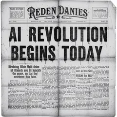FLUX.2 [max] — A newspaper headline reading AI REVOLUTION BEGINS 