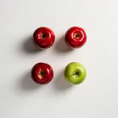 FLUX.2 [pro] — Five red apples arranged in a circle on a white ta