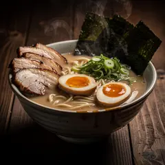 FLUX.2 [pro] — A steaming bowl of ramen with chashu pork, soft-bo