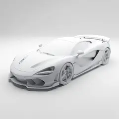 FLUX.2 [pro] — A clay render of a sports car, white material, stu