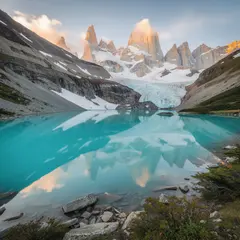 FLUX.2 [pro] — A turquoise glacial lake surrounded by snow-capped