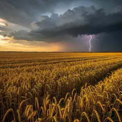 FLUX.2 [pro] — A vast wheat field under a dramatic thunderstorm s