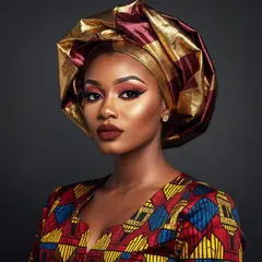 FLUX.2 [pro] — A woman with elaborate gele headwrap and bold eye 