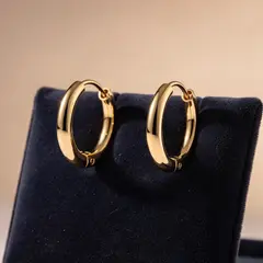 FLUX.2 [pro] — A pair of gold hoop earrings on a velvet jewelry d