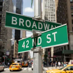 FLUX.2 [pro] — A street sign at the intersection of BROADWAY and 