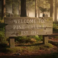 FLUX.2 [pro] — A weathered wooden sign reading WELCOME TO PINE VA