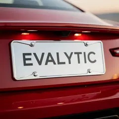 FLUX.2 [pro] — A license plate reading EVALYTIC on the back of a 