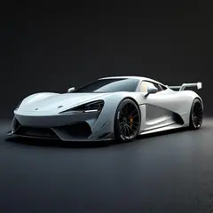 FLUX Pro 1.1 — A clay render of a sports car, white material, stu