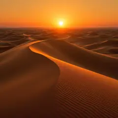 FLUX Pro 1.1 — A desert sand dune at sunset with long shadows, Sa