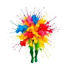 FLUX.1 [schnell] — An explosion of colorful paint splashes forming a 