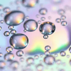 FLUX.1 [schnell] — A macro photograph of oil droplets on water, iride