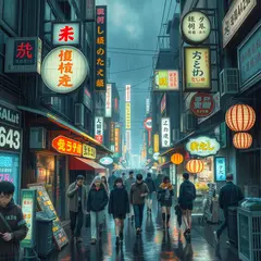 FLUX.1 [schnell] — A cyberpunk street market in Tokyo, anime style, n