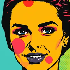 FLUX.1 [schnell] — A portrait in the style of pop art, bold primary c