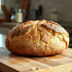 FLUX.1 [schnell] — A rustic sourdough bread loaf, freshly baked with 