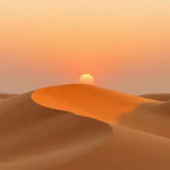 FLUX.1 [schnell] — A desert sand dune at sunset with long shadows, Sa