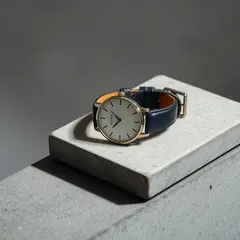 FLUX.1 [schnell] — A minimalist wristwatch with a black leather strap