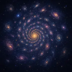 GPT Image 1 Mini — A fractal pattern made of galaxies and nebulae, co