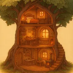 GPT Image 1 Mini — A detailed cross-section of a fantasy treehouse sh