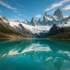 GPT Image 1 Mini — A turquoise glacial lake surrounded by snow-capped