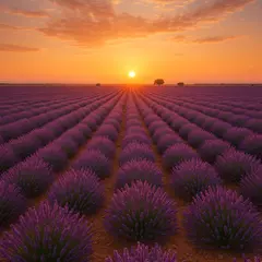 GPT Image 1 Mini — A field of lavender stretching to the horizon in P
