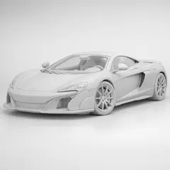 GPT Image 1.5 — A clay render of a sports car, white material, stu