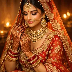 GPT Image 1.5 — An Indian bride in traditional red and gold leheng