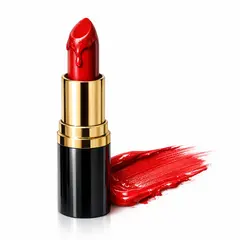 GPT Image 1.5 — A tube of red lipstick standing upright, melting s