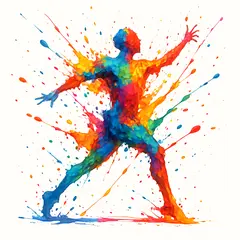 GPT Image 1 — An explosion of colorful paint splashes forming a 