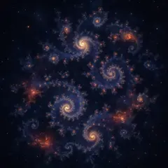 GPT Image 1 — A fractal pattern made of galaxies and nebulae, co