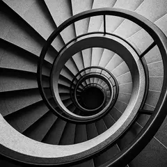 GPT Image 1 — A spiral staircase viewed from directly above, geo