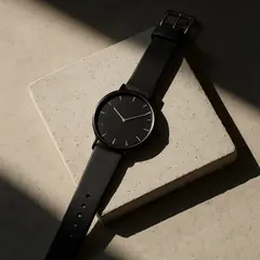 GPT Image 1 — A minimalist wristwatch with a black leather strap