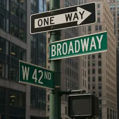 GPT Image 1 — A street sign at the intersection of BROADWAY and 