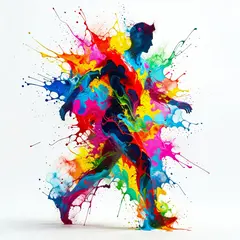 Grok Imagine — An explosion of colorful paint splashes forming a 
