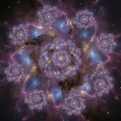 Grok Imagine — A fractal pattern made of galaxies and nebulae, co