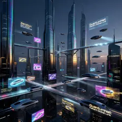Grok Imagine — A futuristic city skyline with flying vehicles, sl