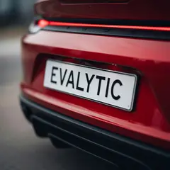 Grok Imagine — A license plate reading EVALYTIC on the back of a 