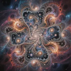 Hunyuan Image 3.0 — A fractal pattern made of galaxies and nebulae, co