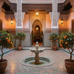 Hunyuan Image 3.0 — A traditional riad courtyard with intricate zellig