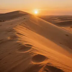 Hunyuan Image 3.0 — A desert sand dune at sunset with long shadows, Sa