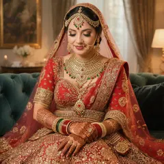 Hunyuan Image 3.0 — An Indian bride in traditional red and gold leheng
