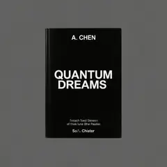 Hunyuan Image 3.0 — A book cover with the title QUANTUM DREAMS by A. C