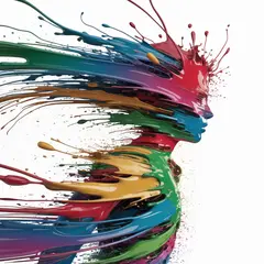 Ideogram V3 Turbo — An explosion of colorful paint splashes forming a 