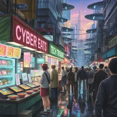Ideogram V3 Turbo — A cyberpunk street market in Tokyo, anime style, n
