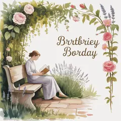 Ideogram V3 Turbo — A woman reading a book in a garden, watercolor pai